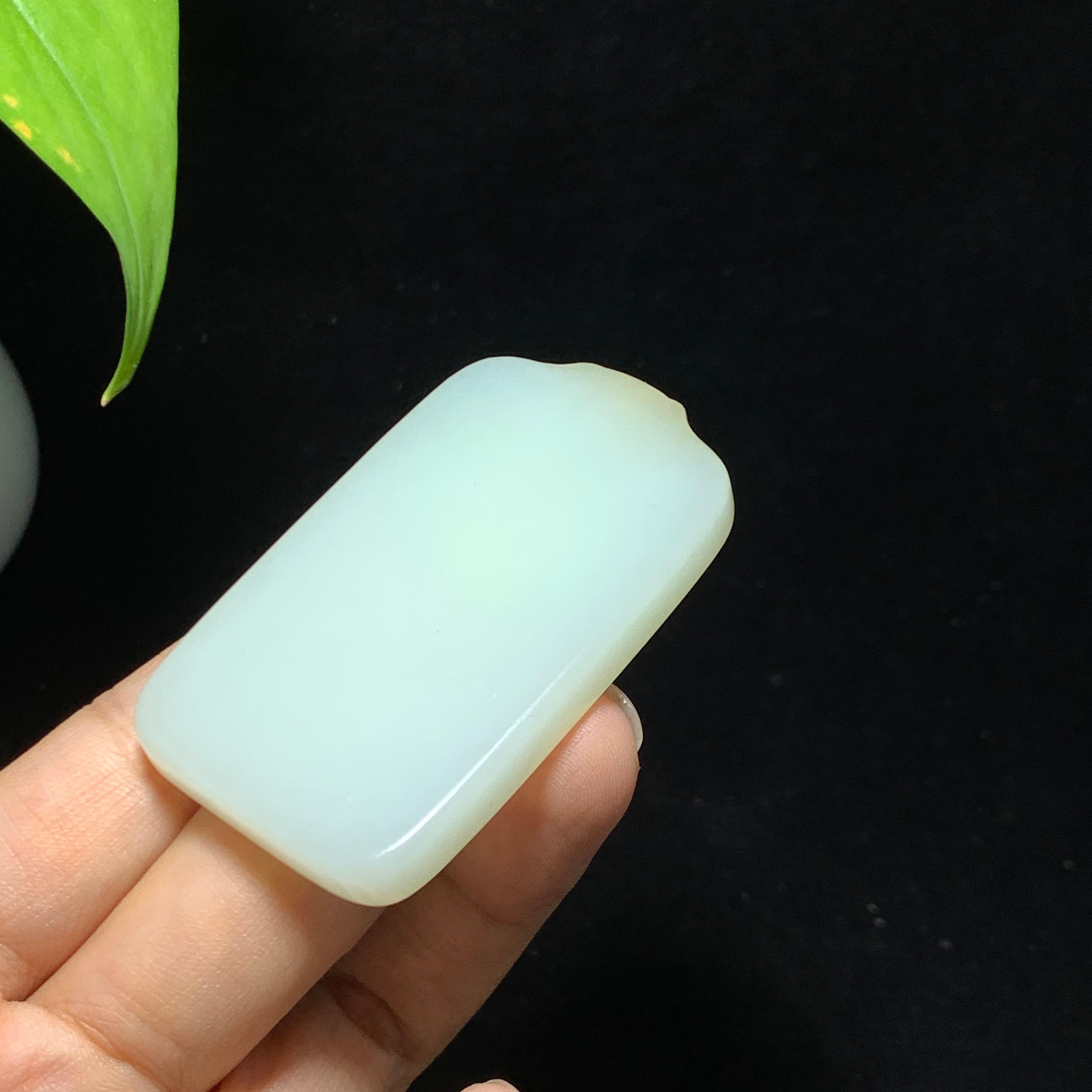 和田山料糖白玉无事牌挂件（40.0g）