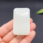 和田玉羊脂白玉平安无事牌玉牌（50.06g）