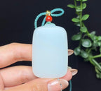 和田玉羊脂白玉平安无事牌（34.2g）
