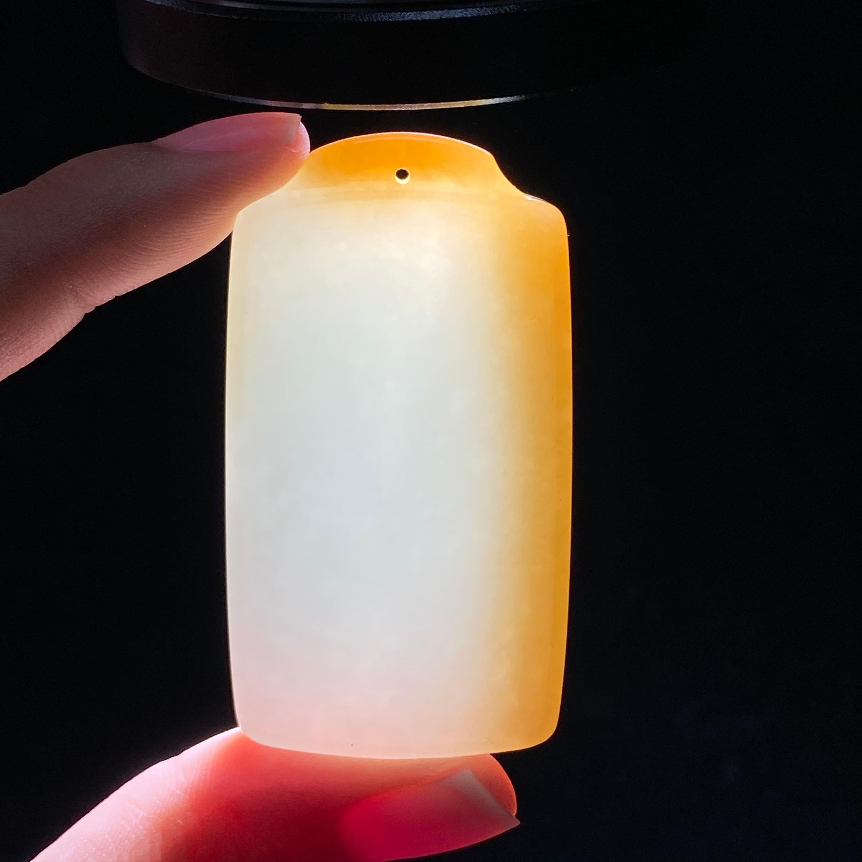 和田玉糖白无事牌（36.5g）