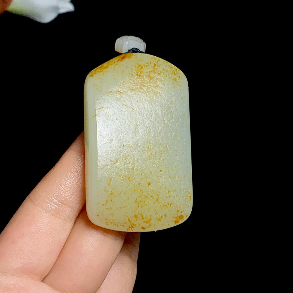 精品和田籽料洒金皮无事牌（69.0g）