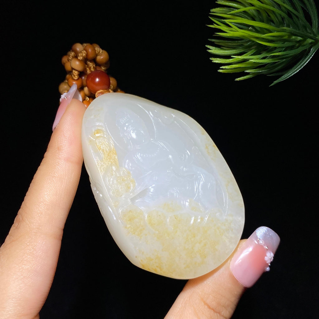 和田玉籽料观音（92.8g）