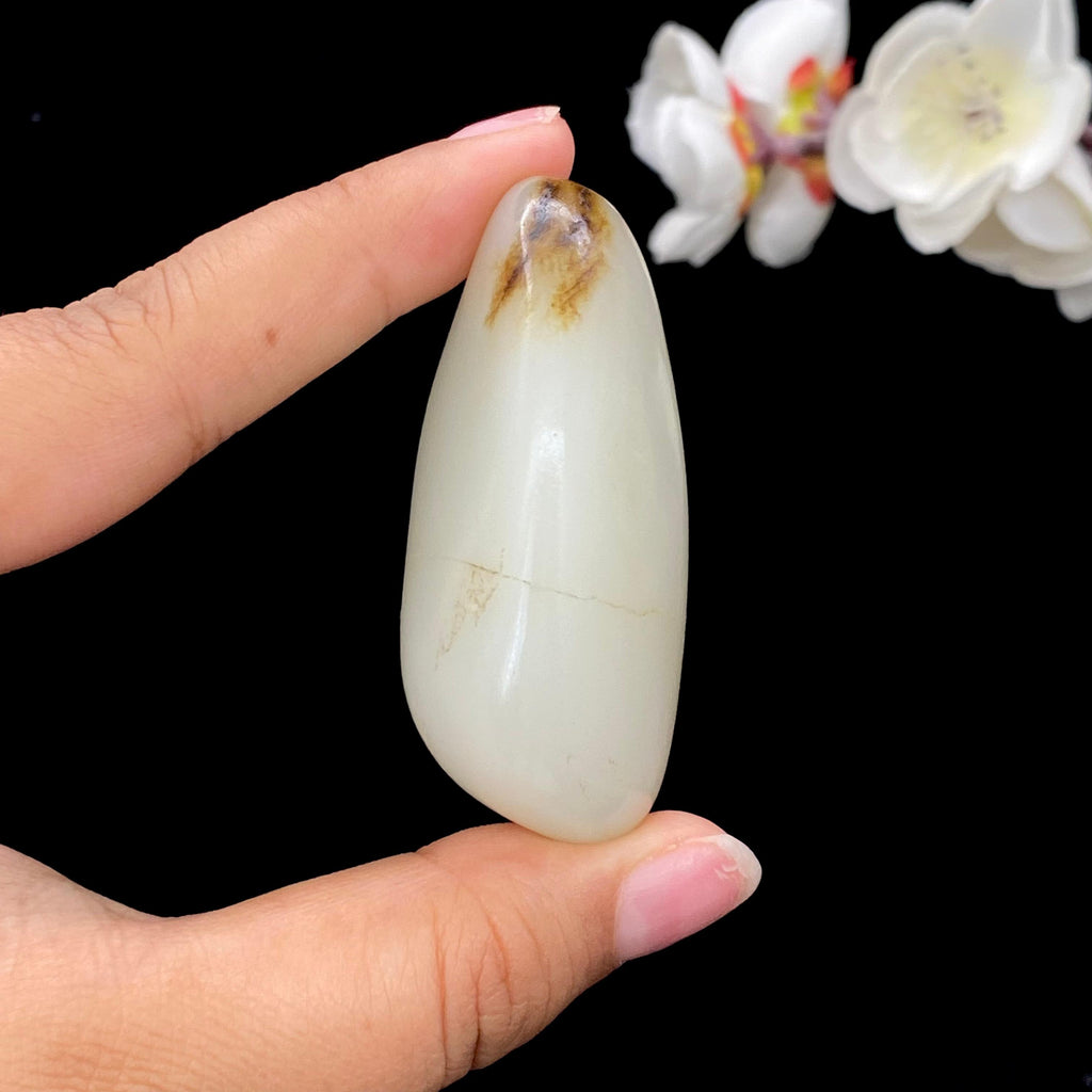 和田玉黄皮籽料手把件（79g）