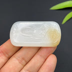 和田玉羊脂白玉文殊菩萨玉牌（28.0g）