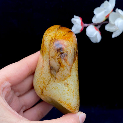 和田玉黑红皮籽料原石（356.2g）
