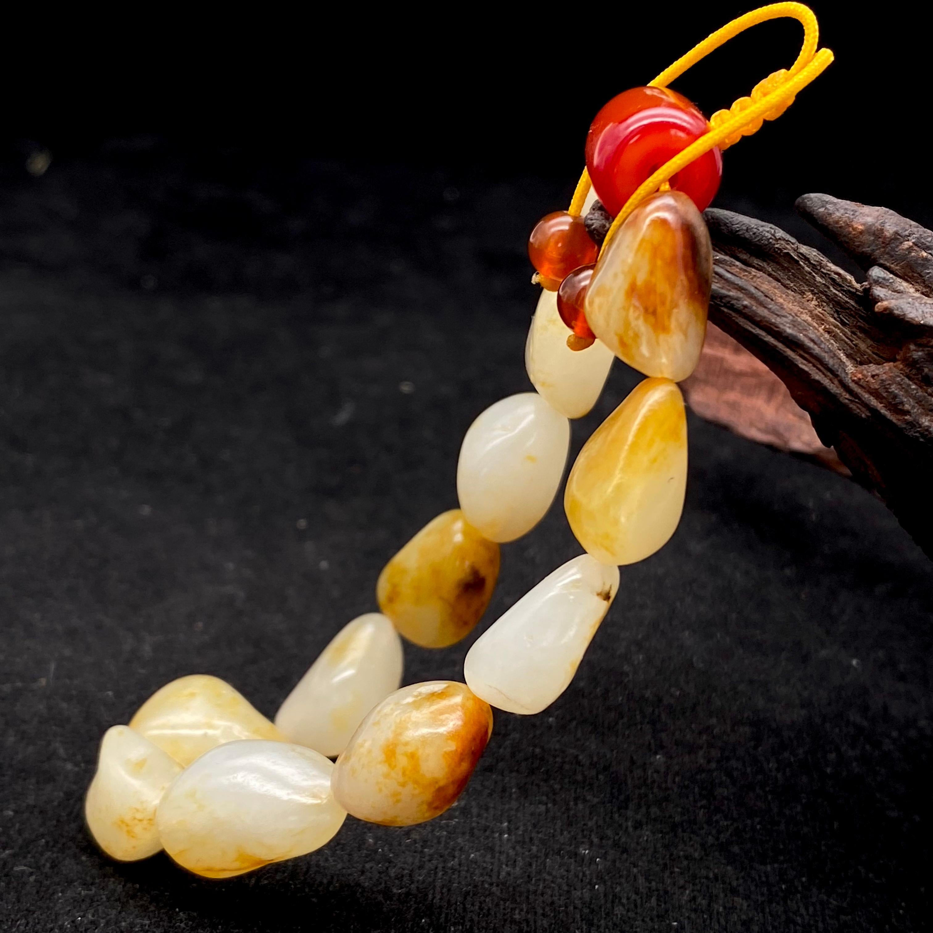 和田玉洒金皮【精品手串】（28.3g）