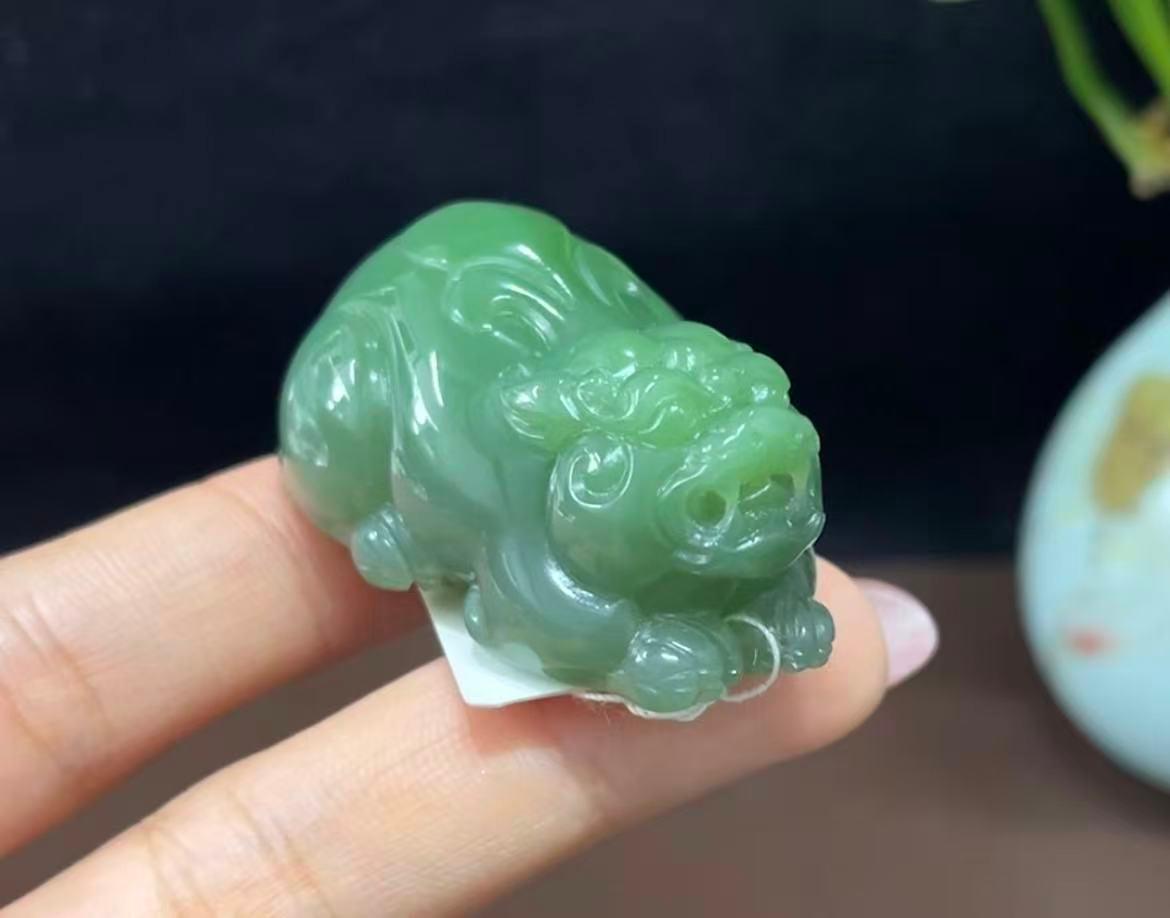 和田玉碧玉貔貅（36.9g） – 厚德载玉