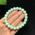 高品质且末碧玉黑羊洞薄荷奶绿老型珠手串（34.7g）