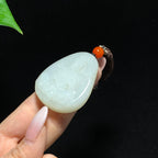 和田籽料洒金皮白玉观音挂件（47.5g）