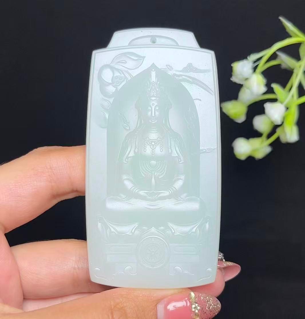 和田玉羊脂白玉大牌观音（83.8g）