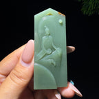 和田玉籽料沙枣青无相佛（56.0g）