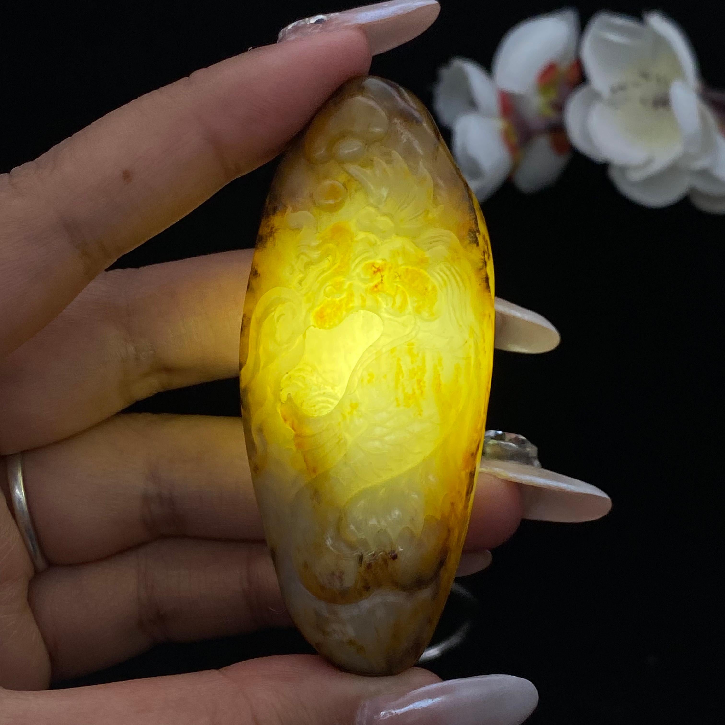 和田玉籽料【连年有余】挂件（45.3g）