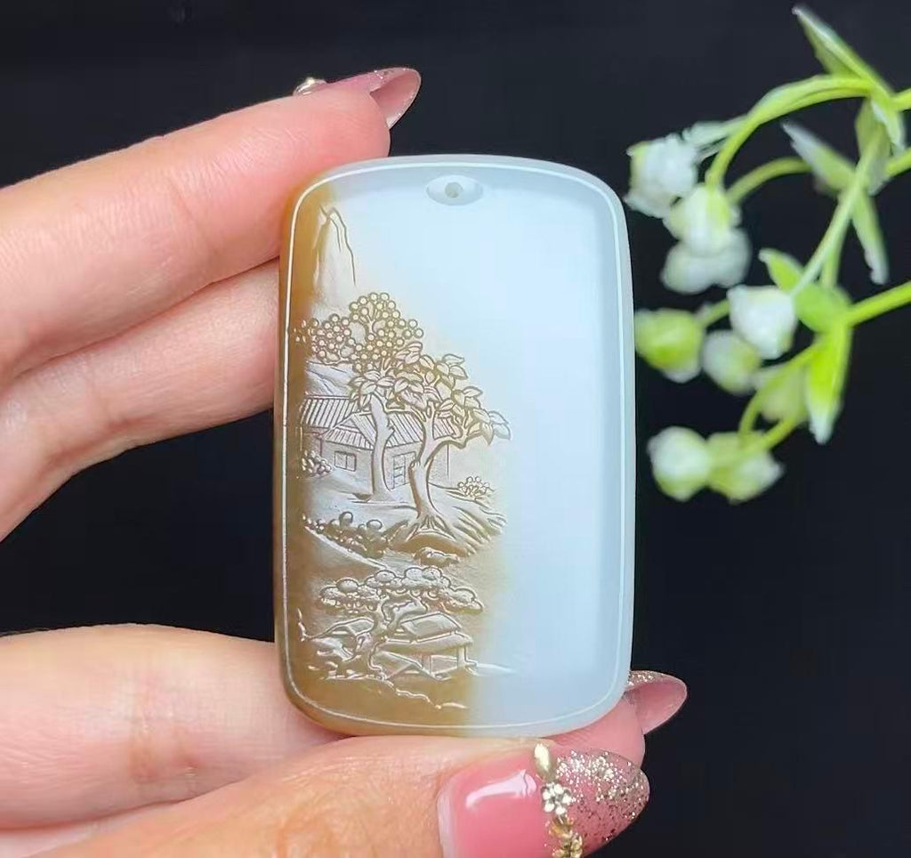 和田玉糖白羊脂玉下山虎（36.5g）