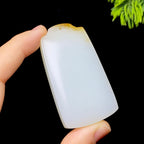 和田玉糖白无事牌（49.3g）