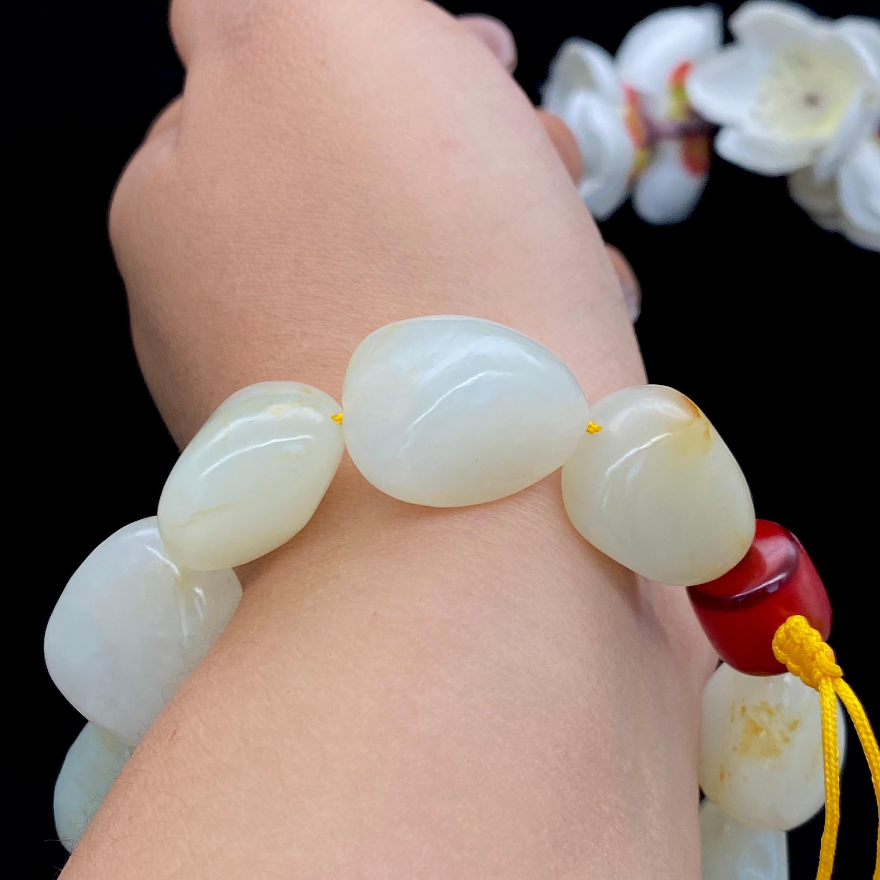 和田玉洒金皮【精品手串】（78.3g）