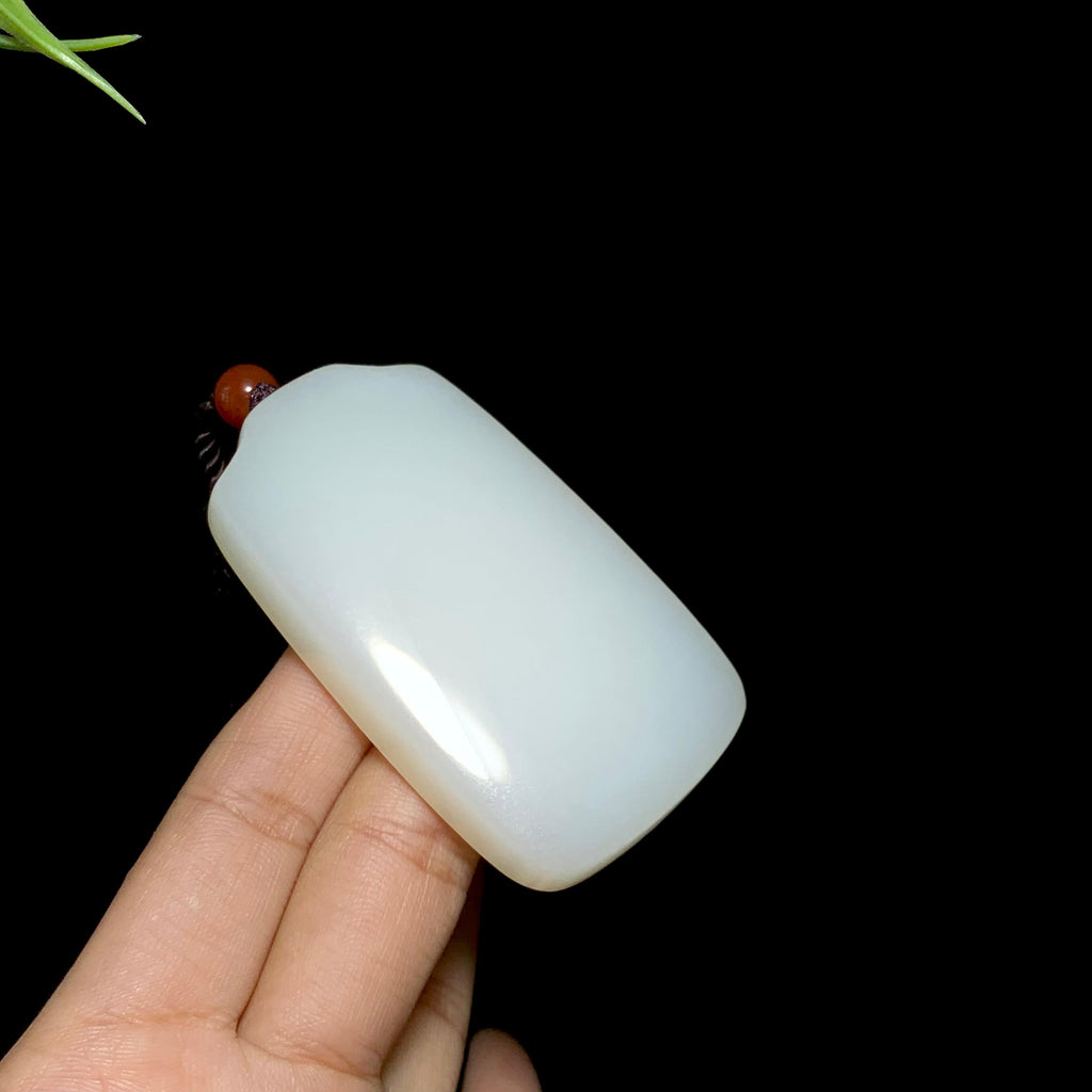 和田羊脂白玉平安无事牌（73.0g）