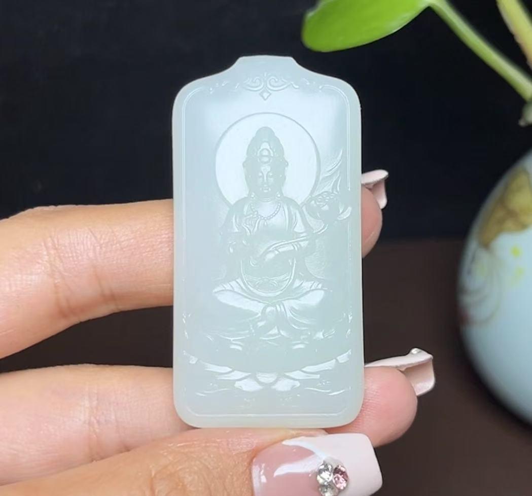 和田羊脂玉大势至菩萨（28.5g）