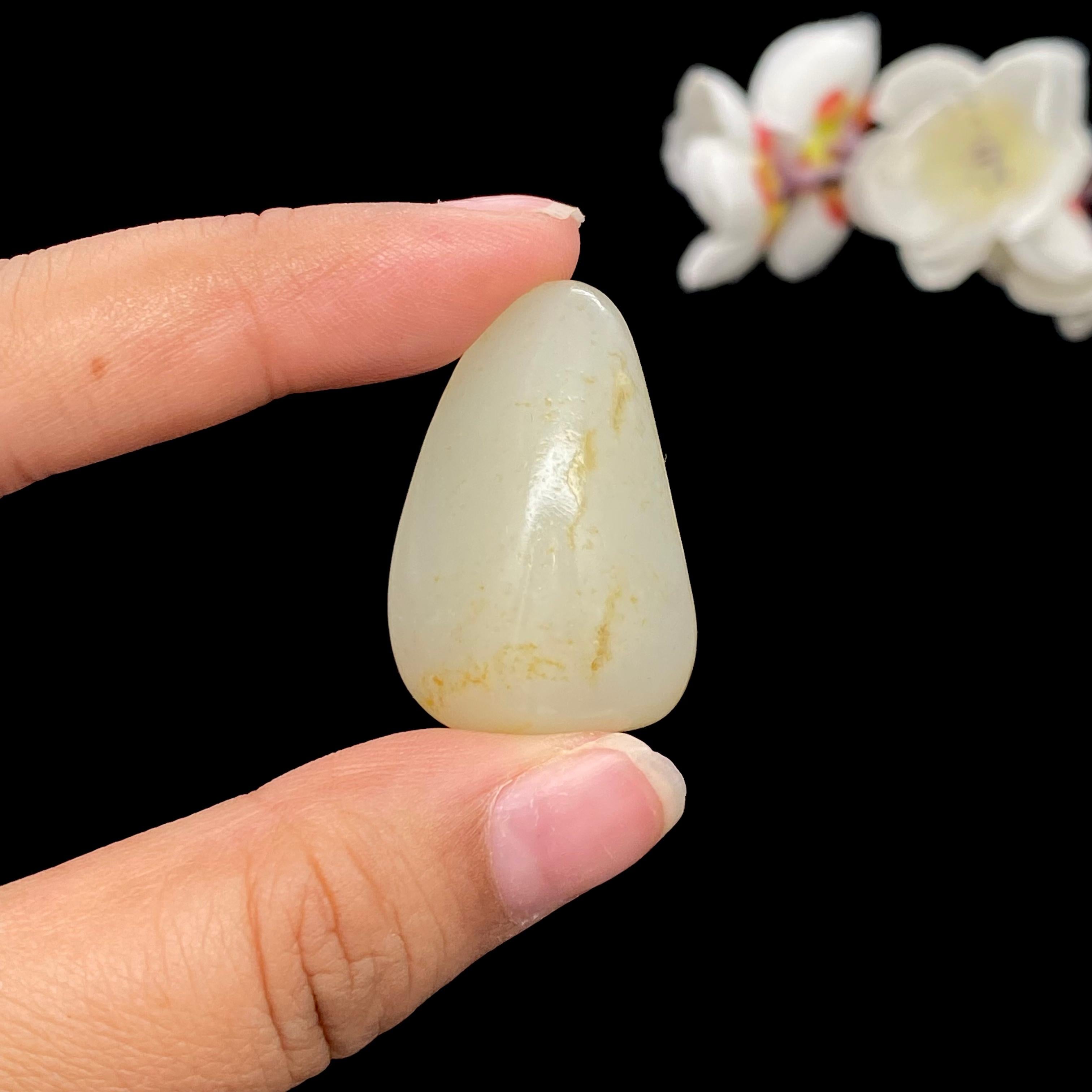 和田玉白玉带洒金皮籽料吊坠籽（15.4g）