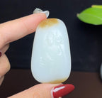 新疆和田玉且末天地糖白羊脂玉观音（30.0g）