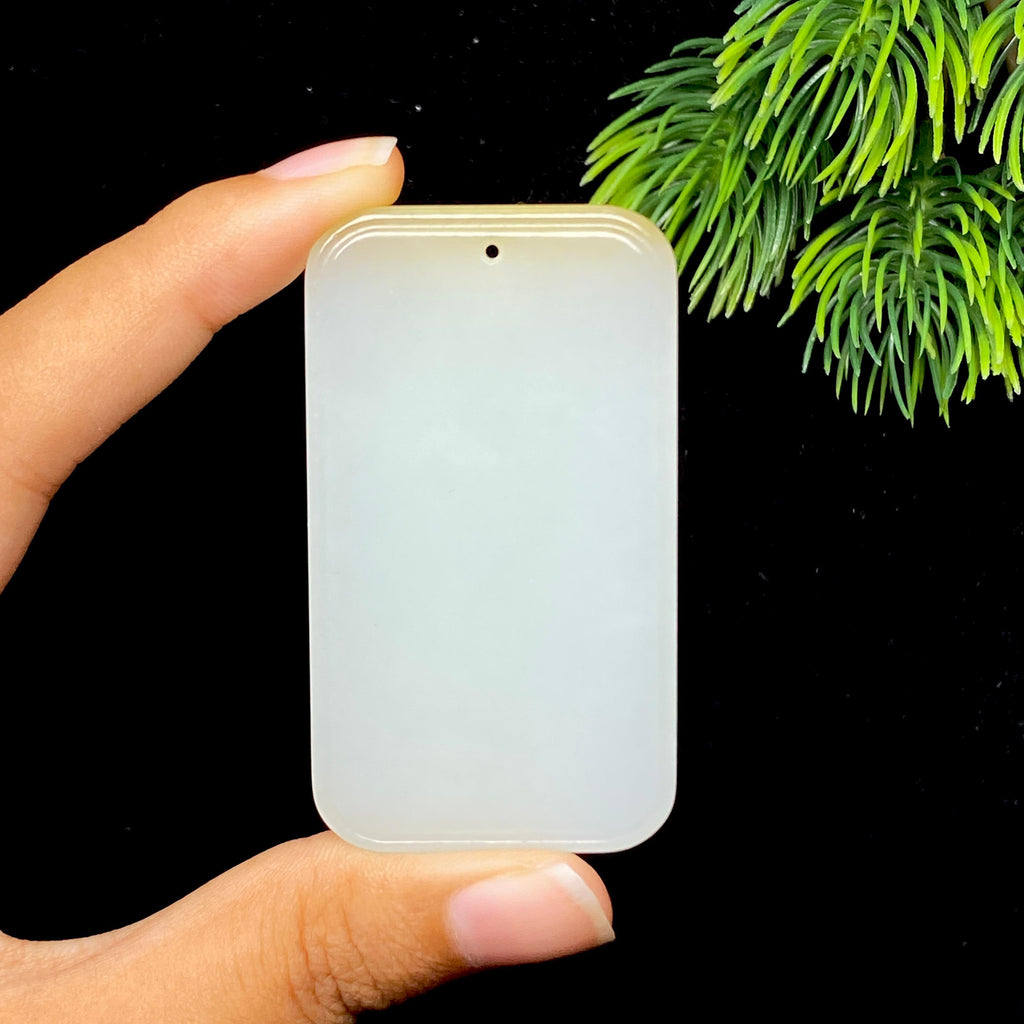 和田玉糖白无事牌（53.6g）