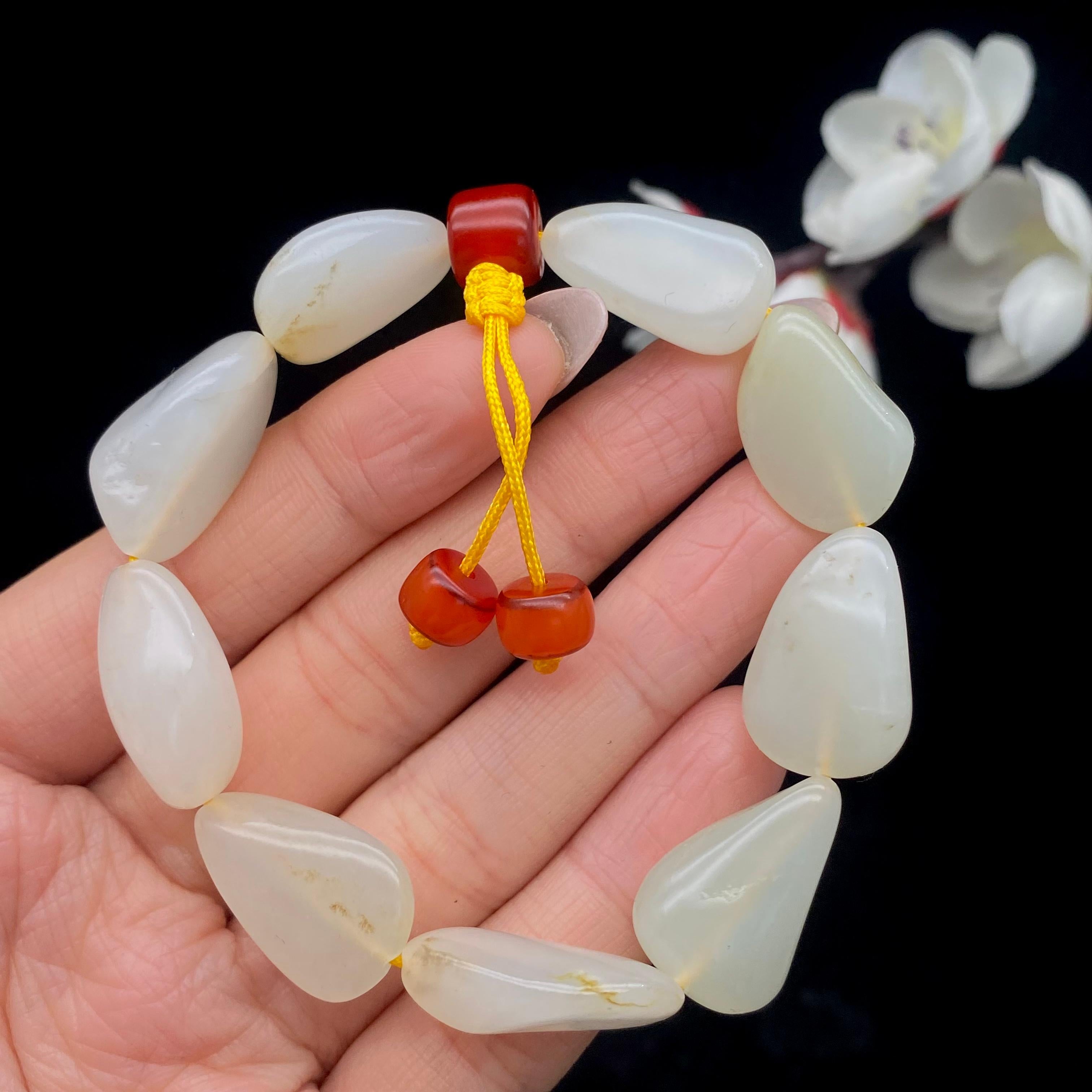 和田玉秋梨皮【精品手串】（34.3g）