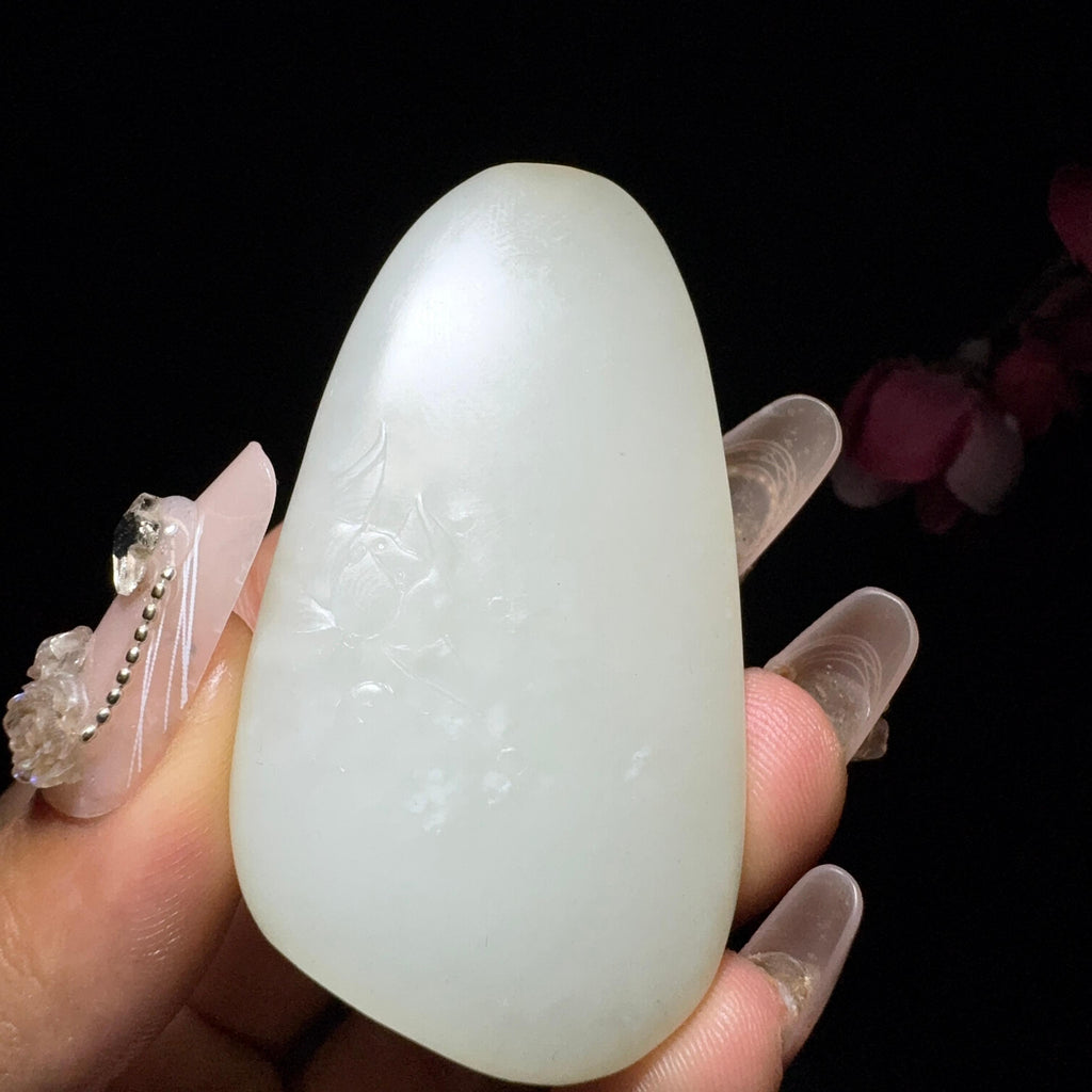 和田玉籽料莲花观音（39.1g）