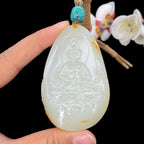 和田玉白玉籽料【坐莲观音】（73.3g）