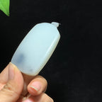 和田籽料青花无事牌挂件（54.5g）