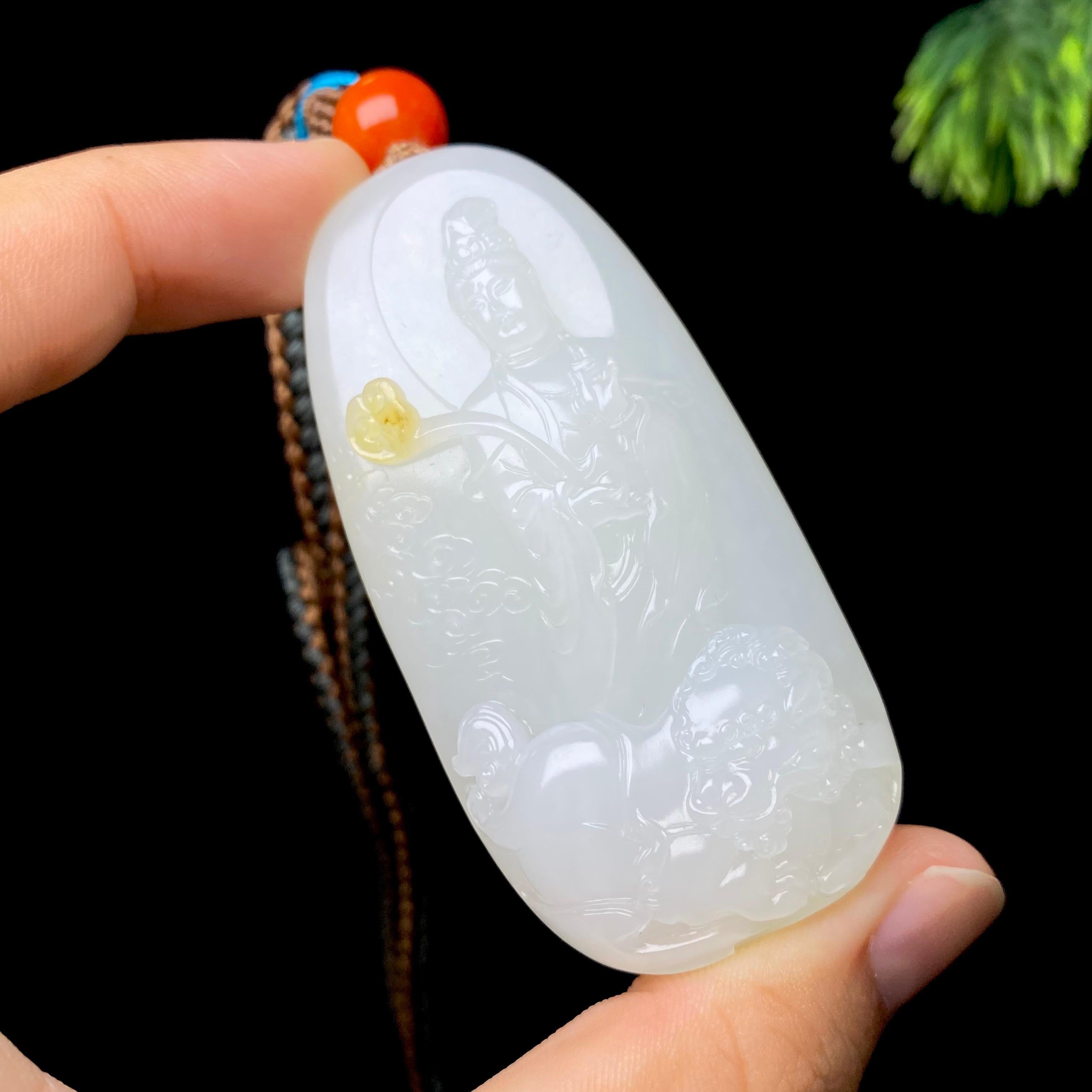 和田玉籽料白玉文殊菩萨（61.2g）