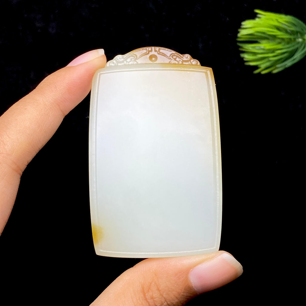 和田玉糖白无事牌（65.8g）
