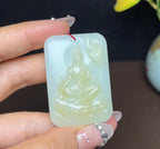 新疆和田玉且末糖白羊脂玉凤凰观音（47.7g）