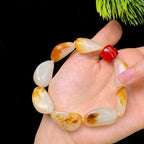 和田玉洒金皮白肉籽料手串（51.5g）