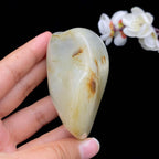 和田玉洒金皮青花底籽料手把件（230.3g）