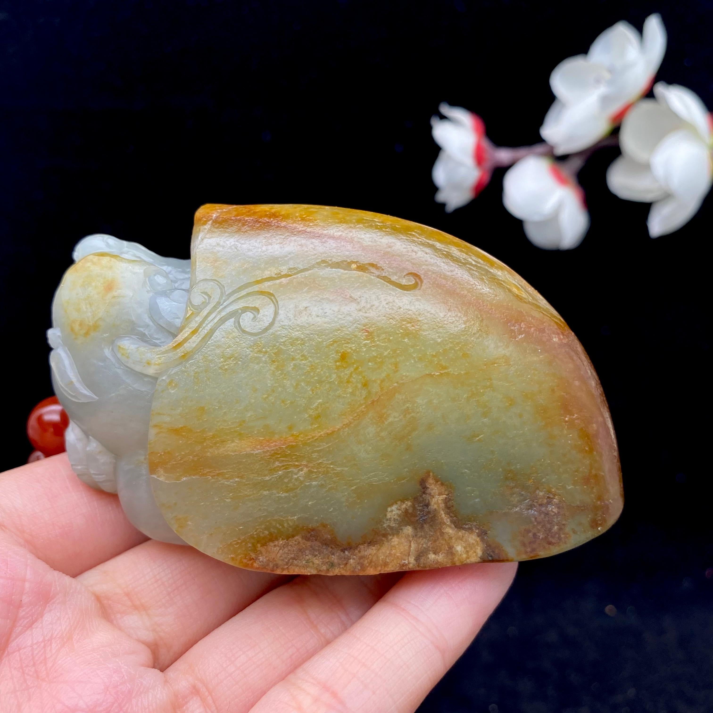 和田玉青花籽料【龙龟】手把件（268.2g）