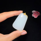 和田玉糖白平安无事牌（18.2g）