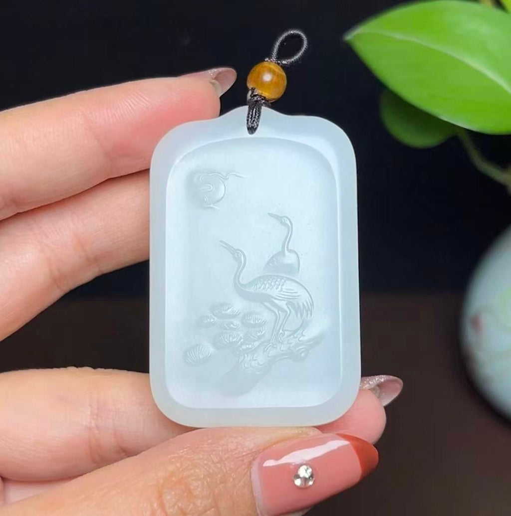和田羊脂玉松鹤延年（37.3g）