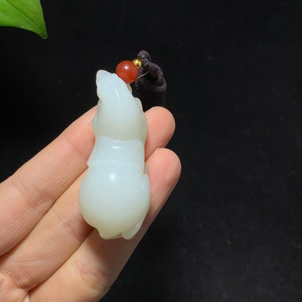 高品质新疆且末糖白玉生肖马挂件（36.2g）