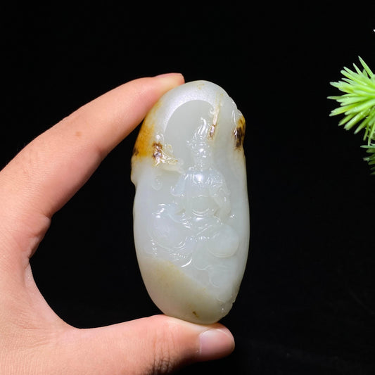 和田玉籽料观音（75.5g）