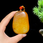 和田玉籽料悟道把件（105.7g）