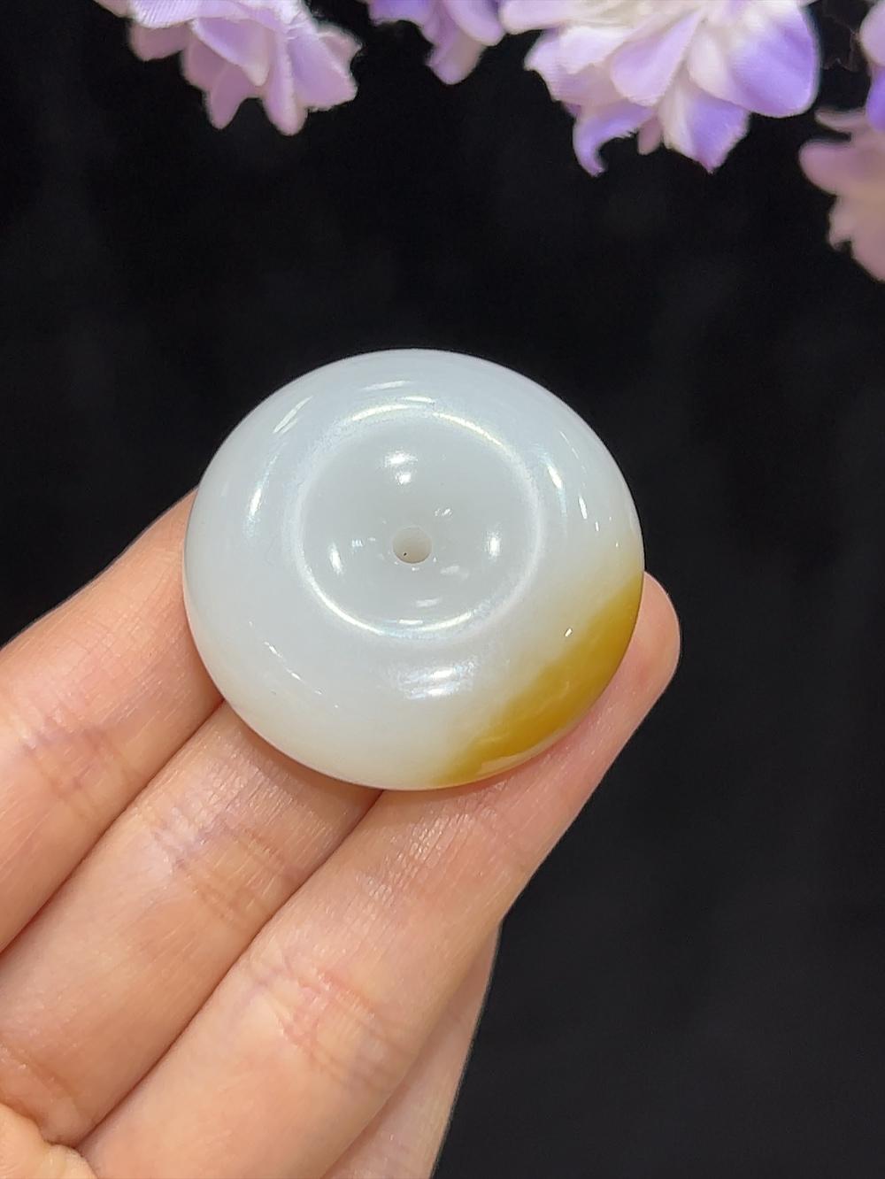 和田玉且末料糖平安扣（30.0g）