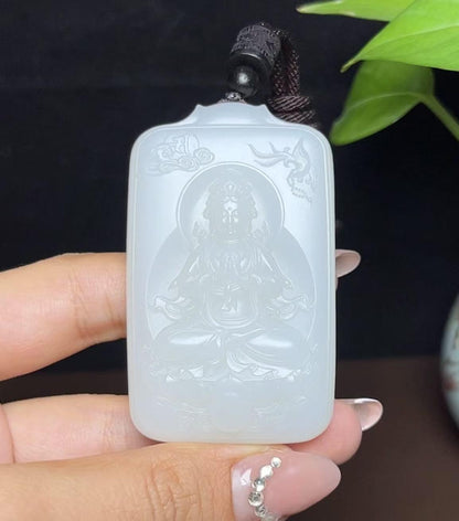 和田羊脂玉观音（70.3g）