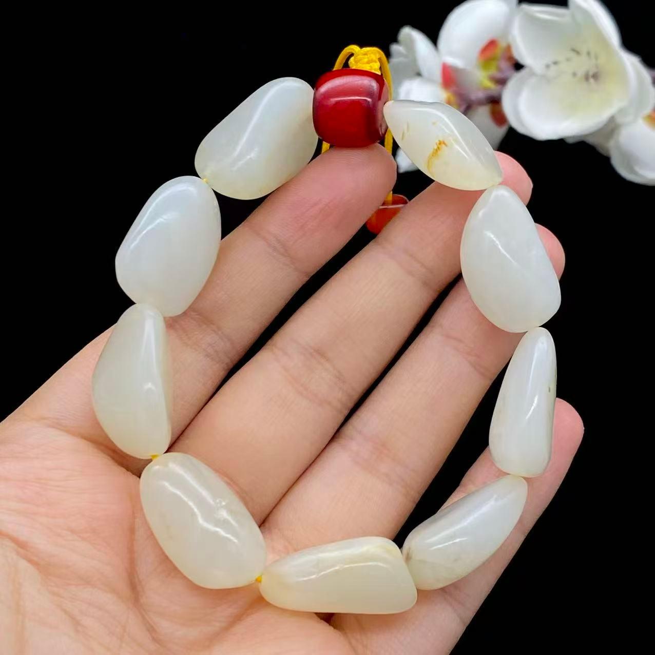 和田玉白玉籽料【精品手串】（57.3g）