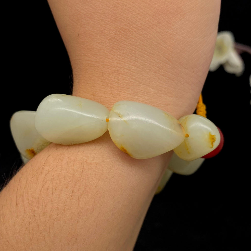 和田玉洒金皮籽料【精品手串】（78.9g）