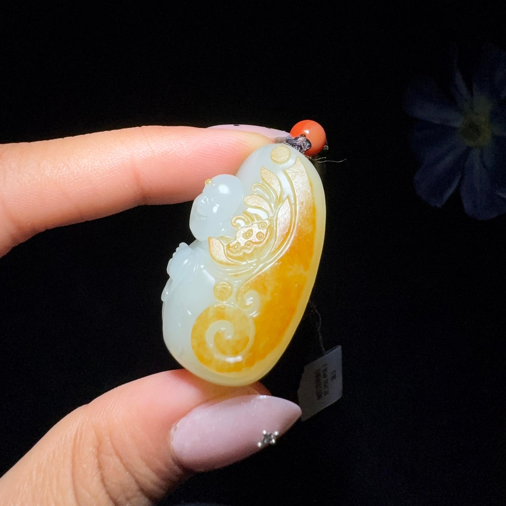 和田玉籽料挂件佛公（28.1g）