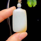 和田玉糖白无事牌（17.4g）