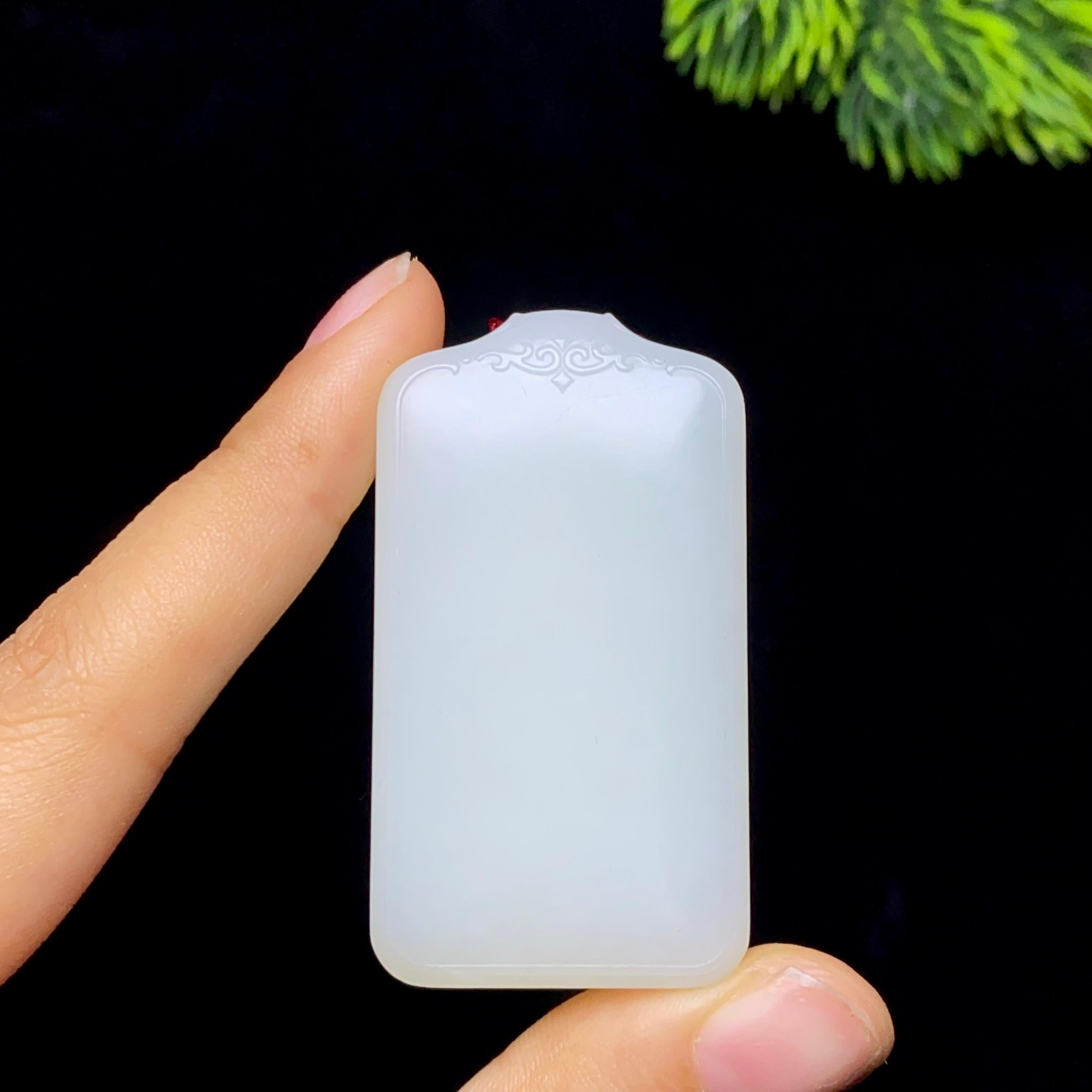 和田玉羊脂白玉无事牌（46.2g）