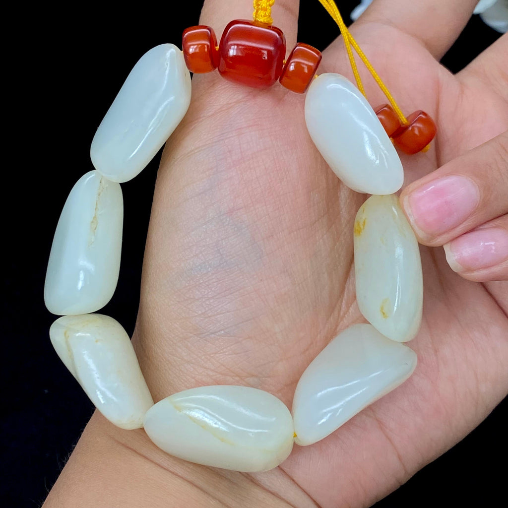 和田玉-白玉籽料【精品手串】（91.9g）