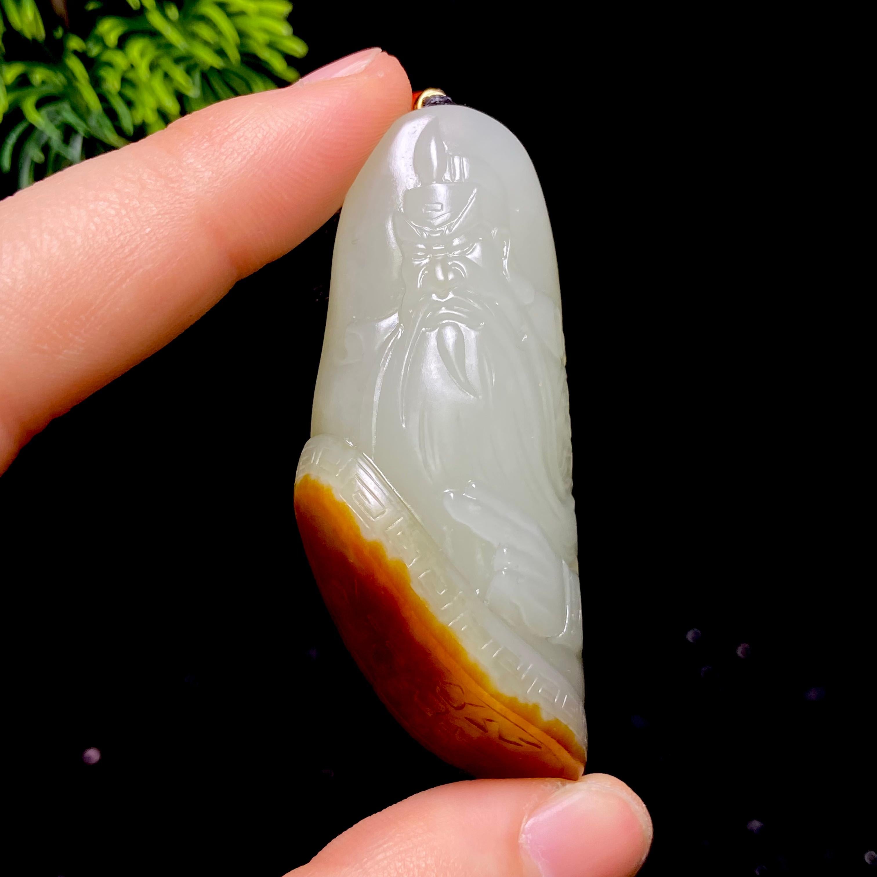 和田玉籽料关公（36.7g）