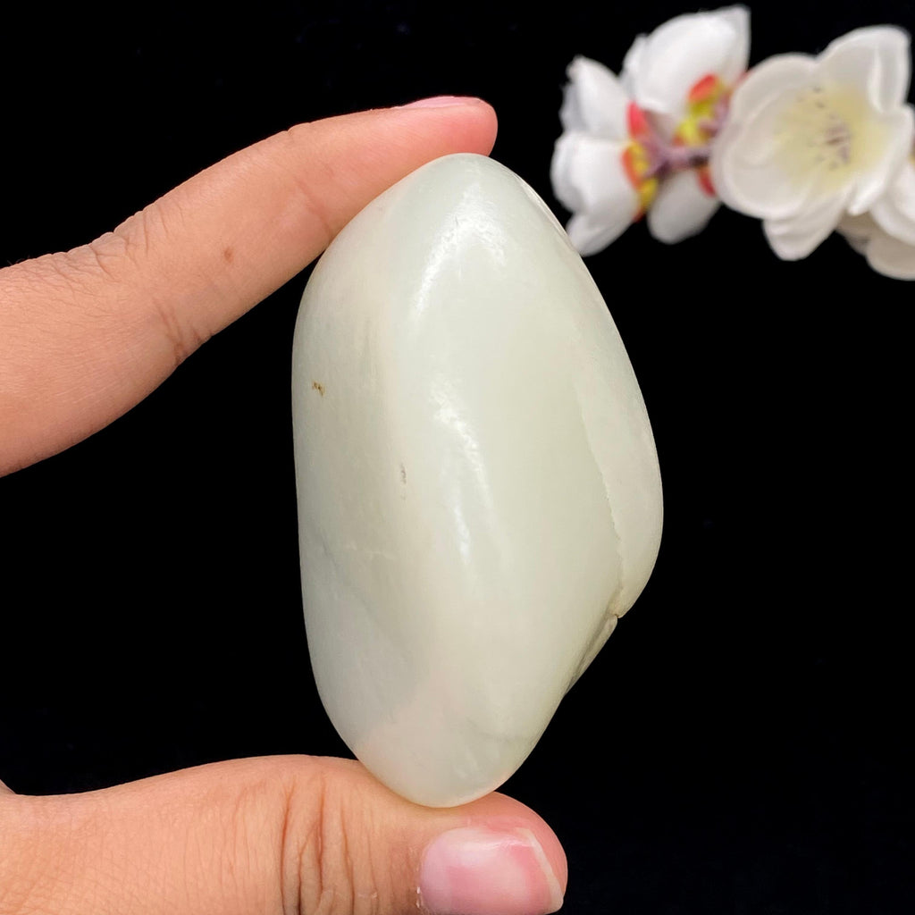 和田玉白玉籽料手把件（218g）