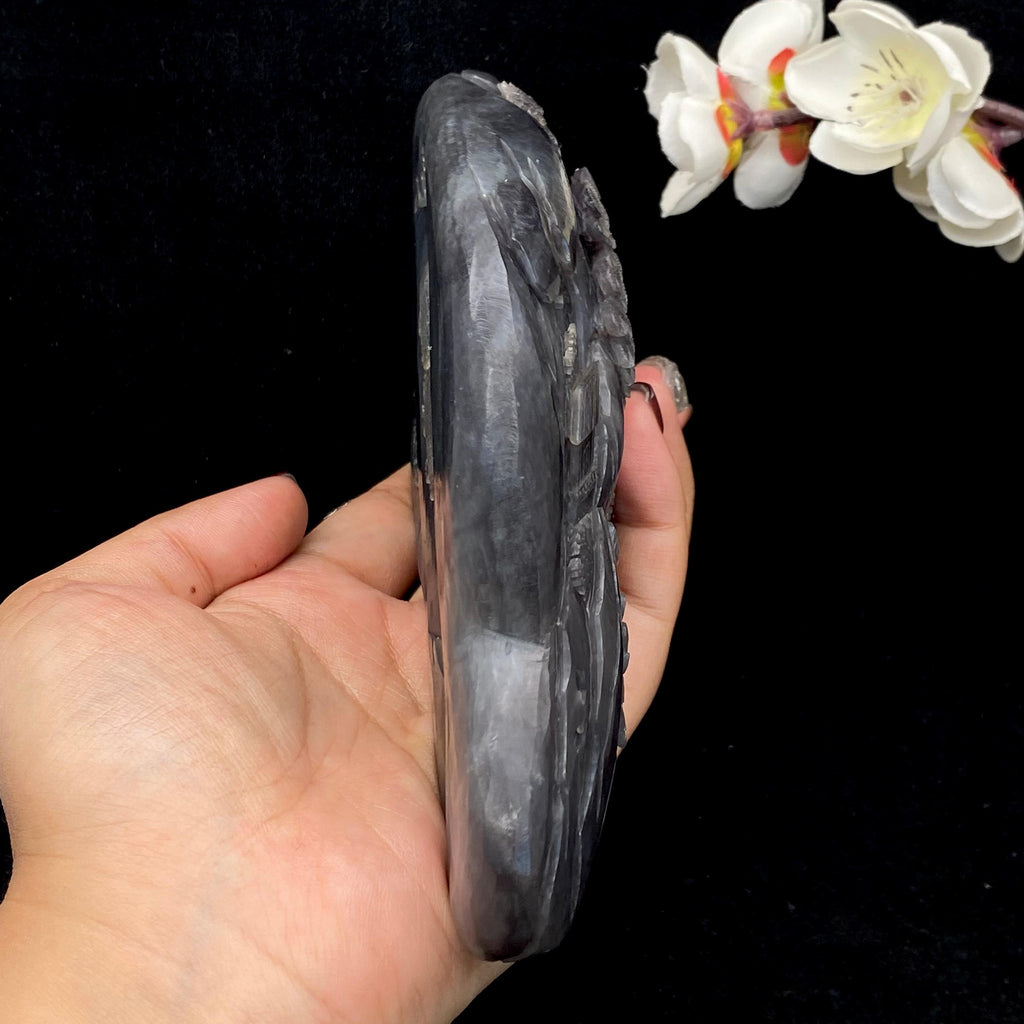 和田玉烟紫【山水】摆件（848.7g）